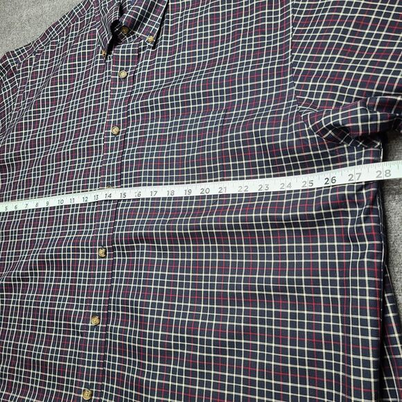 Brooks Brothers Shirt Mens 2XL Blue Red Plaid Non-Iron Long Sleeve Button Down - Picture 3 of 7